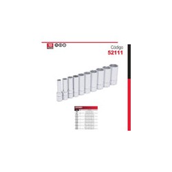 Juego 10 Dados Largos Pulgadas Cuadro de 3/8 52111 Urrea-h