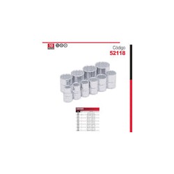 Juego 10 Dados Pulgadas Cuadro de 3/8 C12 Puntas 52118 Urrea-h