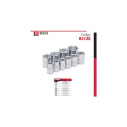 Juego 10 Dados Cuadro de 3/8 Pulgadas C6 Puntas 52122 Urrea-h
