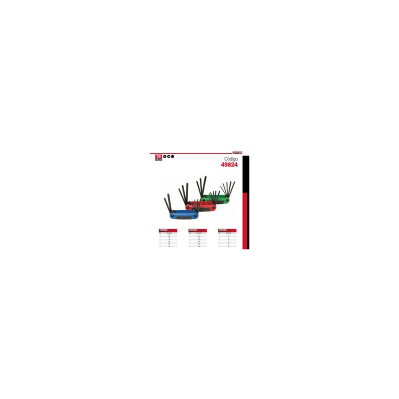 Juego de 24 Llaves Hexagonales Allen Y Torx 49824 Urrea-h