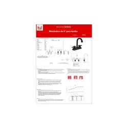 Mezcladora de 4 Negro Mate para Lavabo 4066.2 Dica