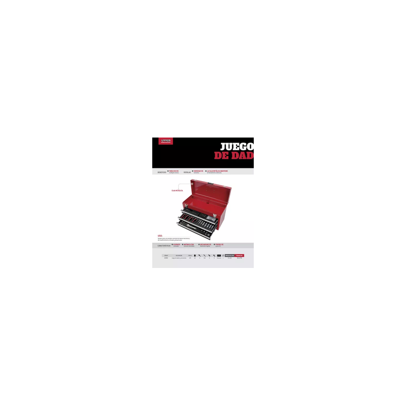 Juego de Dados Y Accesorios En Caja 178 Piezas Jcm01 Urrea-h