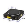 Parrilla Eléctrica Quemador Tipo Disco, Negra, Volteck 47554