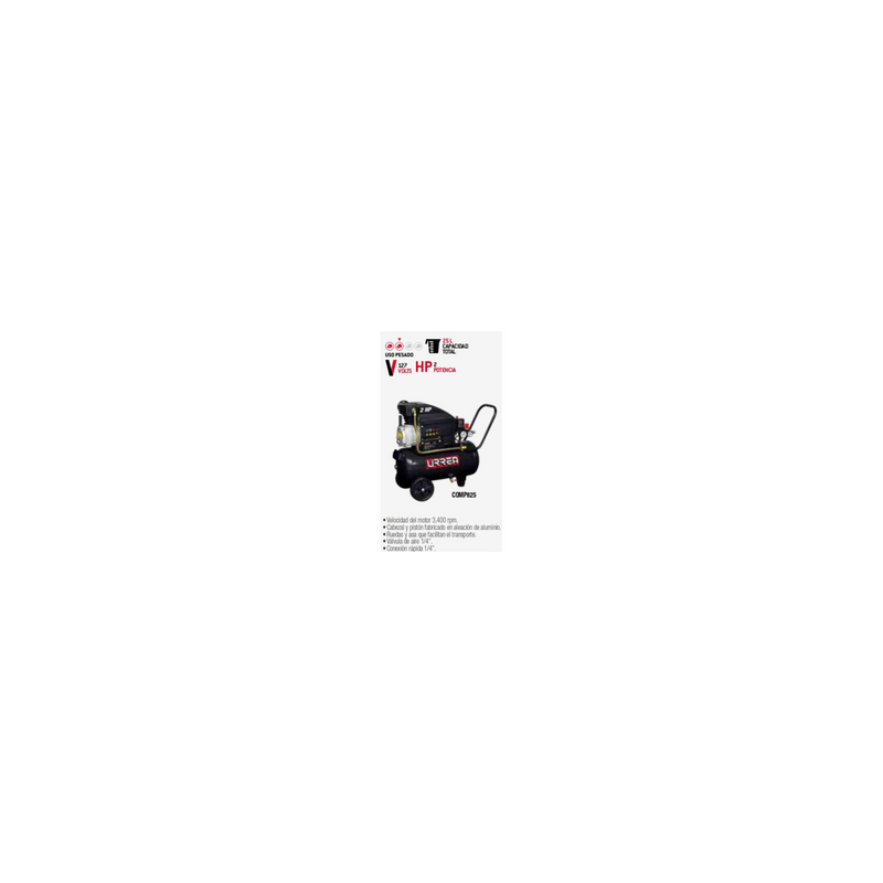 Compresor 2hp 25 Litros Comp825 Urrea-h