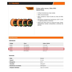 Cinta Sellaroscas 3/4¨ Uso Industrial 13m 10pzs 12517 Truper