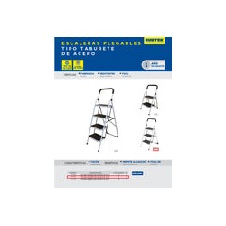 Escalera de Acero Tijera Ett3 Blanco Surtek