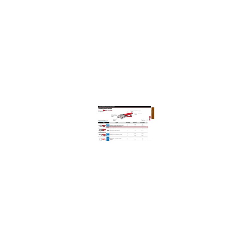 Pinza Presión Mango Bimaterial 10 Quijada Curva 292wrg Urrea-h