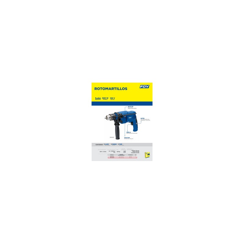 Taladro Rotomartillo Perforador 3/8 Rm338a Foy