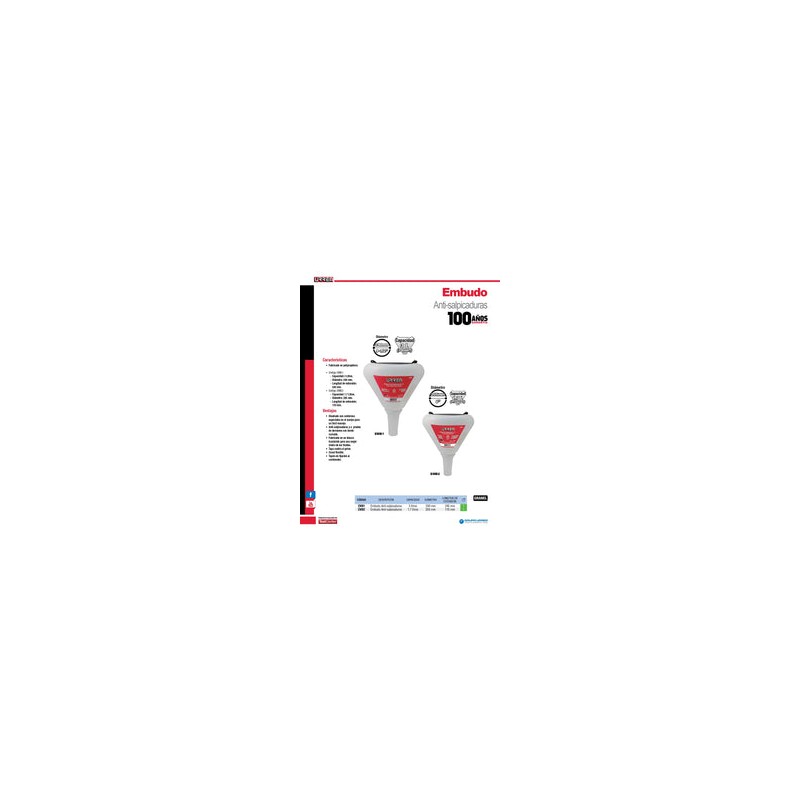 Embudo Anti-salpicaduras de 1.7 Lt Emb2 Urrea-h