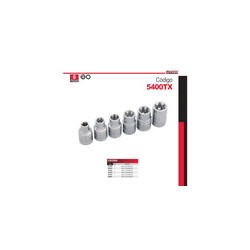 Juego de 6 Dados de 1/2 Torx® Hembra 5400tx Urrea-h