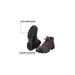 Zapato Industrial con Casquillo, #25, Café 17850 Truper