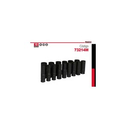 Juego 15 Dados Impacto Largos Métricos 1/2 Inch 73214m Urrea-h