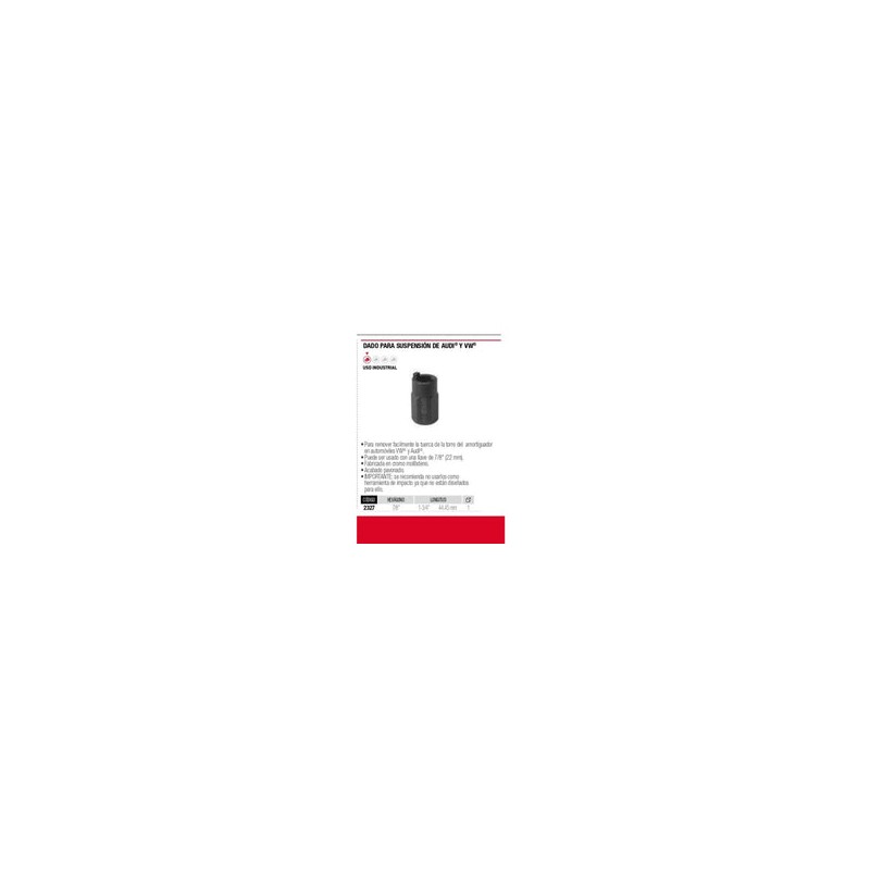 Dado para Suspension Audi® Y Vw® 7/8 In 2327 Urrea-h