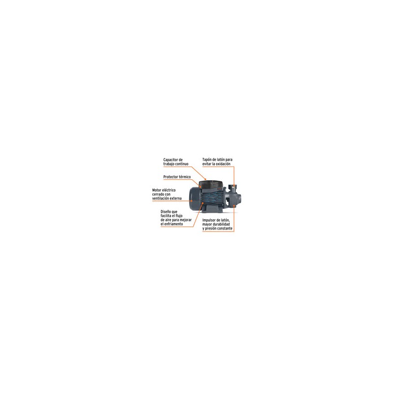 Bomba Periférica Boap-1a2 1hp Negra 12114 Truper