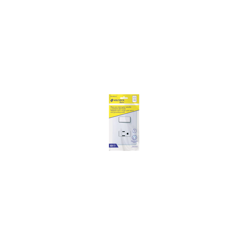 Placa con 1 Contacto Y 1 Interruptor Basic 25077 Volteck