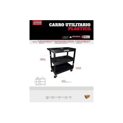 Carro Utilitario Plástico 3 Anaqueles 9980p Urrea-h