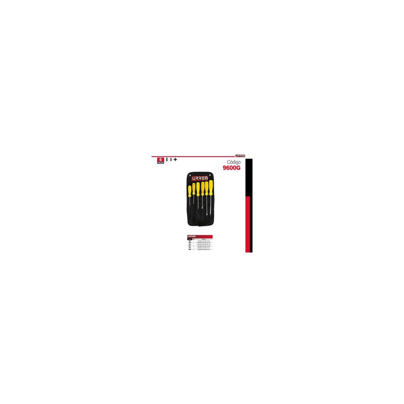 Juego de 6 Destornilladores Ámbar Combinado 9600g Urrea
