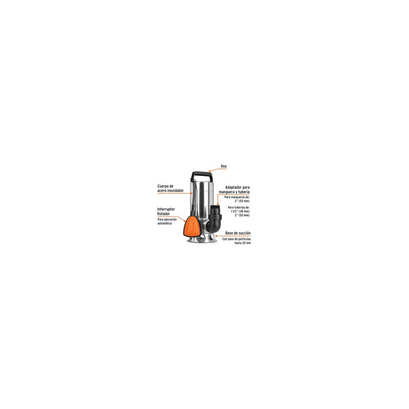 Bomba Sumergible Agua Sucia Lodosa Solidos Truper 12608 1.5h