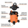 Aspiradora/sopladora Sólidos Y Líquidos 5 Gal 101521 Truper