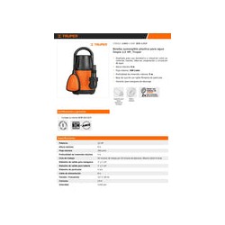 Bomba Sumergible Agua Limpia 1/2 Hp Truper 12601