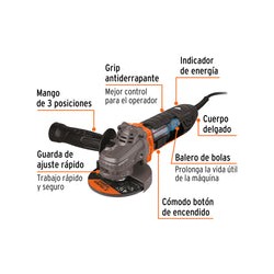 Esmeriladora Angular 4-1/2 , Ergo Pro, 800 W Truper 18156