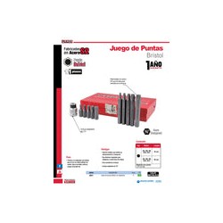 Juego de Puntas Bristol Hexágono de 3/8'' 11 Pz J6011 Urrea-h