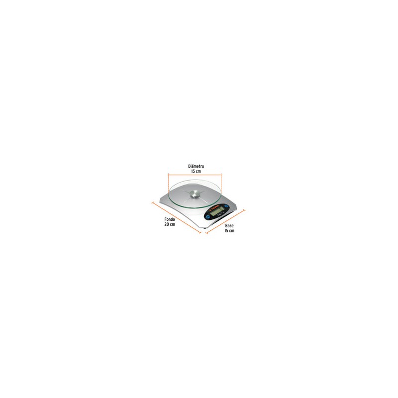 Báscula Digital Vidrio Cocina Capacidad 5kg Truper 15160