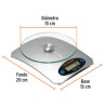 Báscula Digital Vidrio Cocina Capacidad 5kg Truper 15160