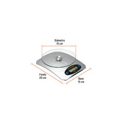 Báscula Digital Vidrio Cocina Capacidad 5kg Truper 15160