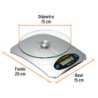 Báscula Digital Vidrio Cocina Capacidad 5kg Truper 15160