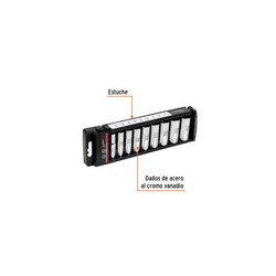 Juego Dados 3/8' Std Largos 9 Pz Truper 14172