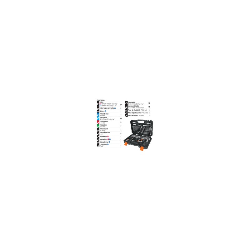 Juego Autocle 3/8' Mixto 124 Pz Truper 17090