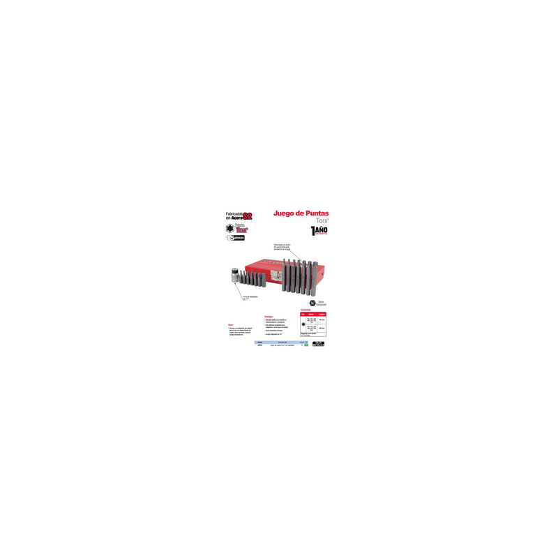 Juego de 15 Piezas Puntas Torx® Hexágono de 3/8 J2315 Urrea-h