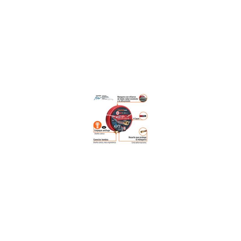 Manguera 5/8 Super Reforzada 4 Capas 25 M 16039 Truper
