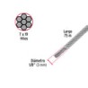 Cable Acero Recubierto 1/8 7x19 Hilos 75 Mt 44225 Fiero