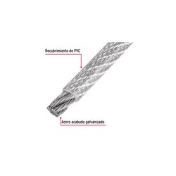 Cable Acero Recubierto Pvc 1/4 7x19 Hilos 75 Mt 44224 Fiero