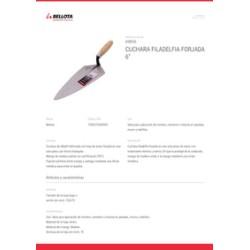 Cuchara para Albañil 6¨ Filadelfia 658526 Bellota
