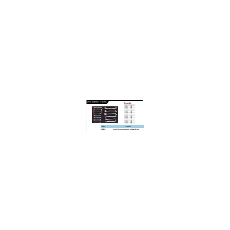 Juego 15 Llaves Comb Matraca Métrico Industrial Ch313 Urrea-h