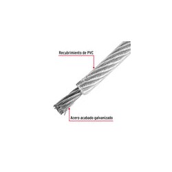 Cable Acero Recubierto 3/32 7x19 Hilos 75 Mt 44226 Fiero