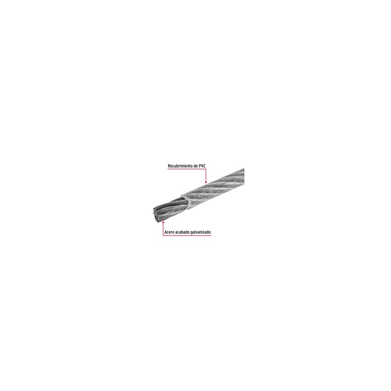 Cable Acero Recubierto 3/16 7x19 Hilos 75 Mt 44223 Fiero