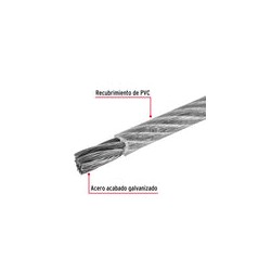 Cable Acero Recubierto 3/16 7x19 Hilos 75 Mt 44223 Fiero